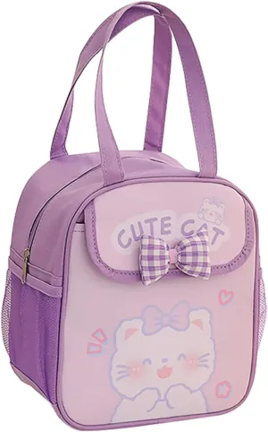 𝗞𝗮𝘄𝗮𝗶𝗶 𝗟𝘂𝗻𝗰𝗵 𝗕𝗮𝗴 𝗖𝘂𝘁𝗲 𝗔𝗻𝗶𝗺𝗮𝗹 Lunch Bag with Bow 𝗜𝗻𝘀𝘂𝗹𝗮𝘁𝗲𝗱 𝗟𝘂𝗻𝗰𝗵 𝗕𝗮𝗴 for Women Durable Reusable Tote Bag Durable Handbag Bag