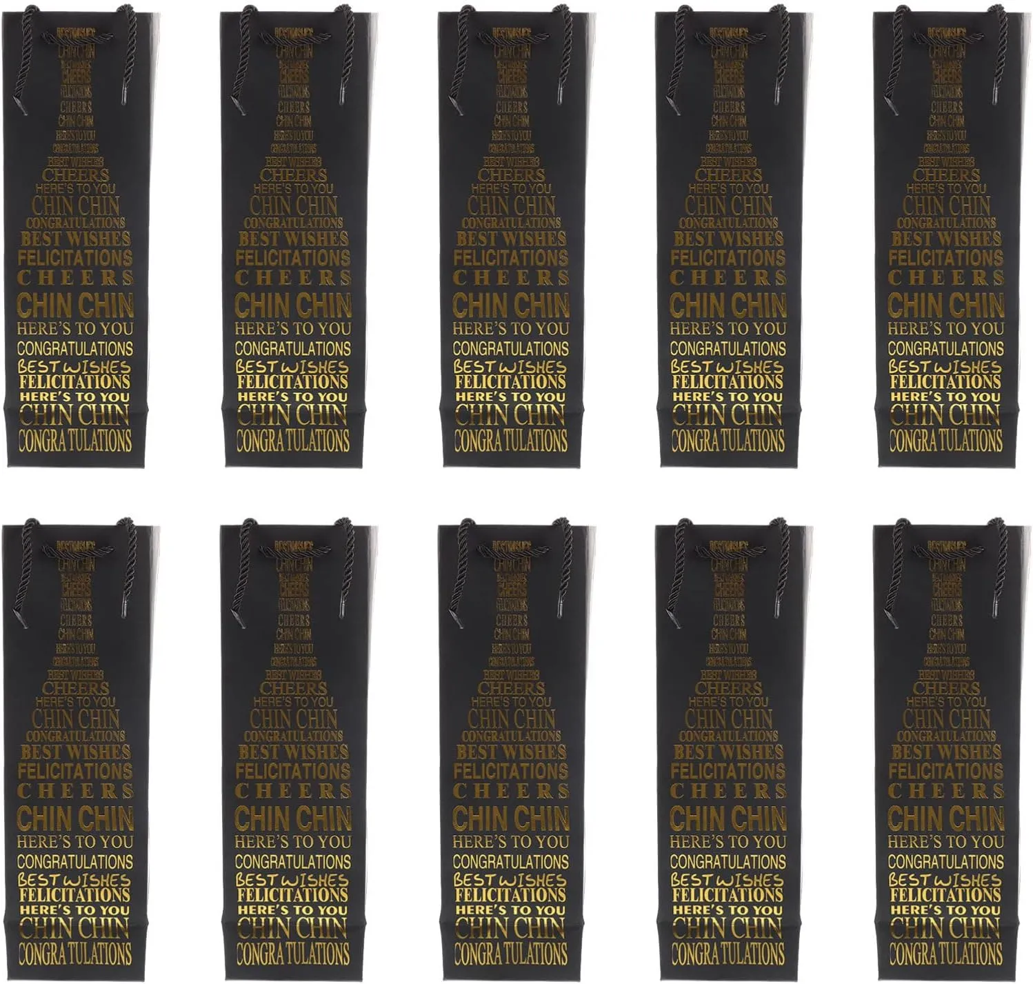 10Pcs Portable Red Wine Present Bags Wine Bottle Pouches Paper Wine Packing Bags for Weddings Parties and Special Occasions