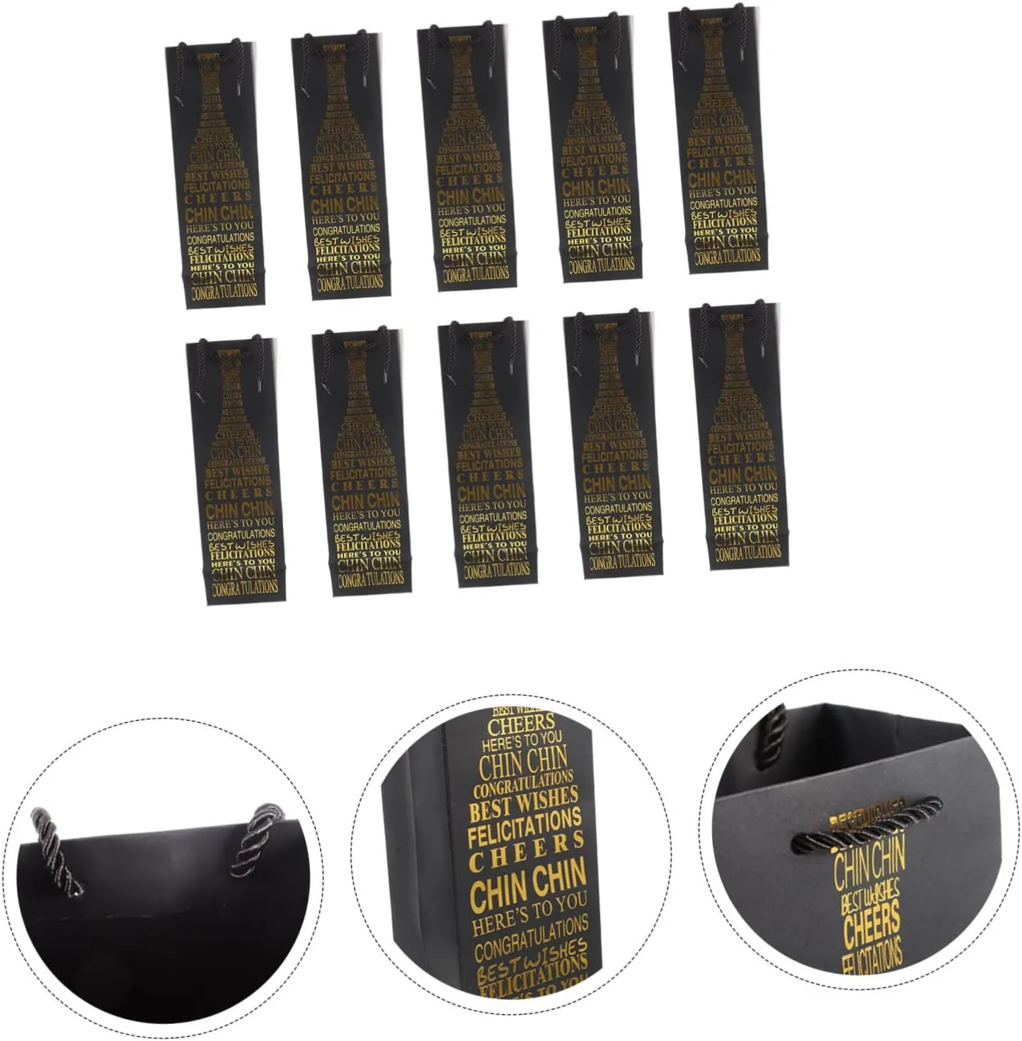 10Pcs Portable Red Wine Present Pouches Wine Bottle Storage Holders for Parties Thick Material Excellent Craftsmanship