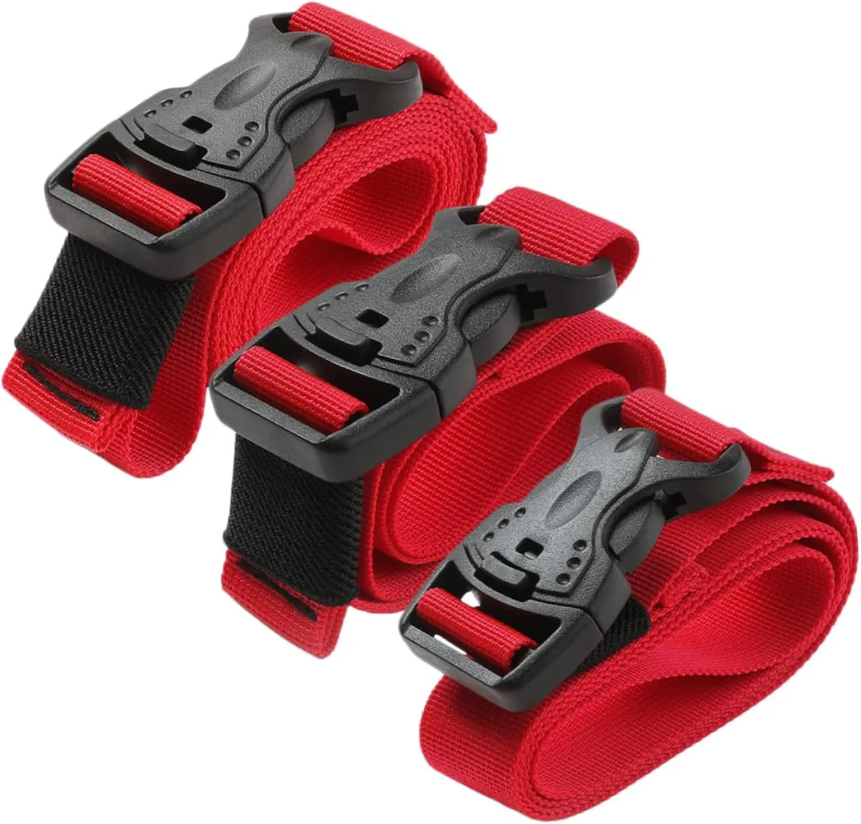 12 Pcs Luggage Buckle Strap Luggage Strap Belt Suitcase Straps Packing Straps cam Buckle Straps Ratchet tie Down Straps Camping Trip tie Belt Protective Bag Travel Lengthen Nylon (Red 60X25X0.5CM)