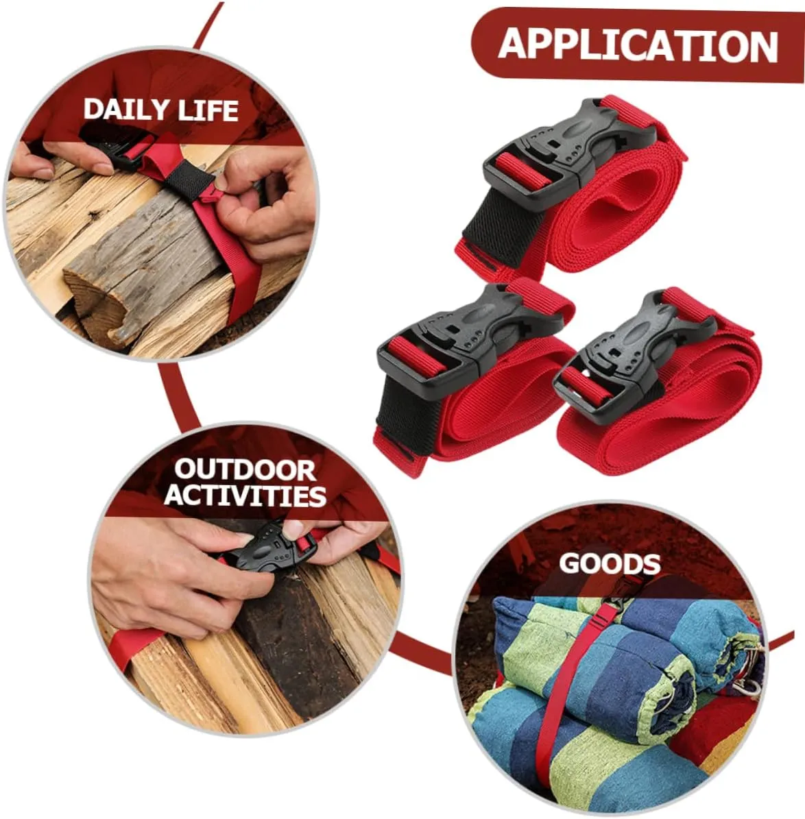 12 Pcs Luggage Buckle Strap Luggage Strap Belt Suitcase Straps Packing Straps cam Buckle Straps Ratchet tie Down Straps Camping Trip tie Belt Protective Bag Travel Lengthen Nylon (Red 60X25X0.5CM)