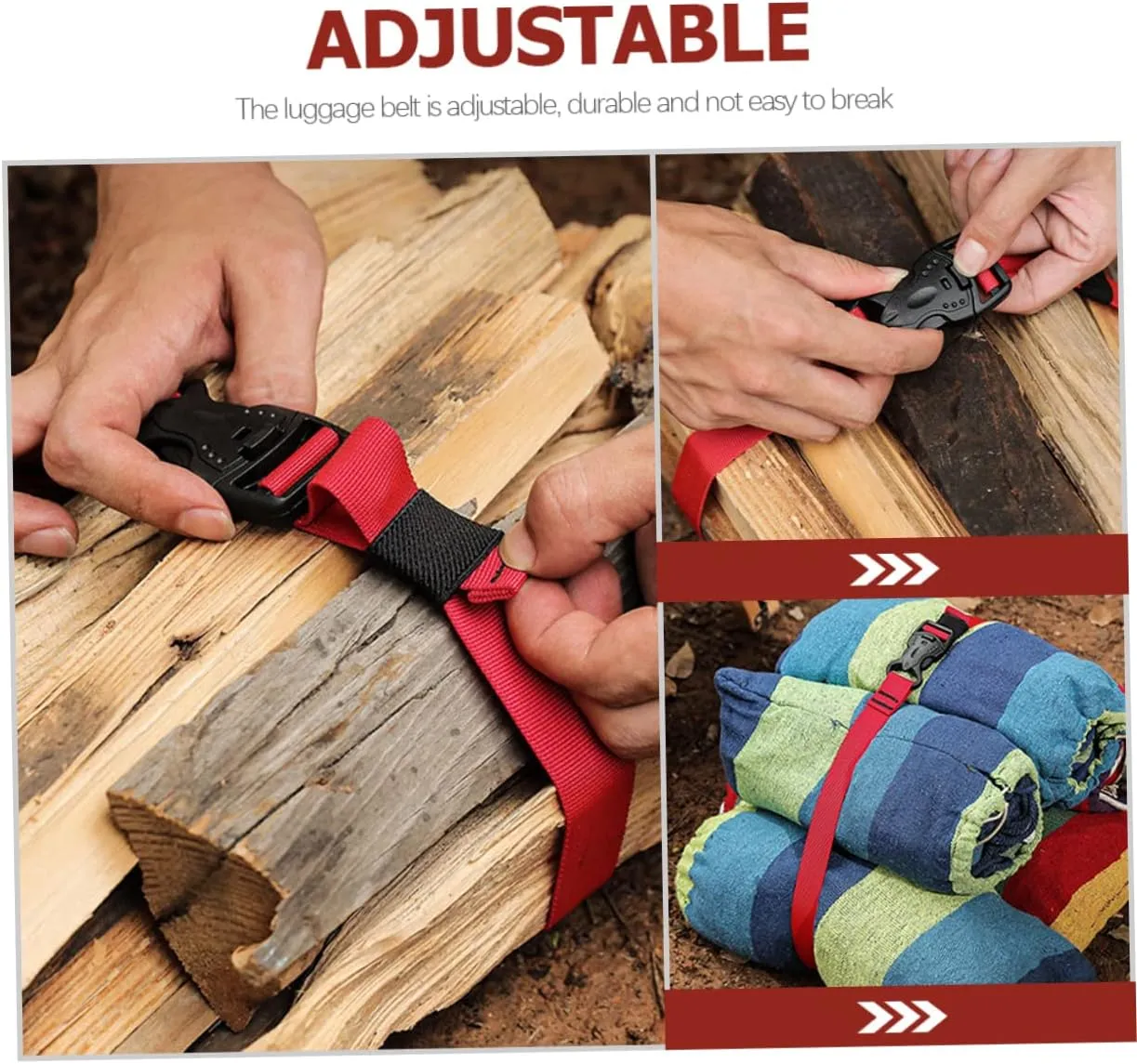 12 Pcs Luggage Buckle Strap Luggage Strap Belt Suitcase Straps Packing Straps cam Buckle Straps Ratchet tie Down Straps Camping Trip tie Belt Protective Bag Travel Lengthen Nylon (Red 60X25X0.5CM)