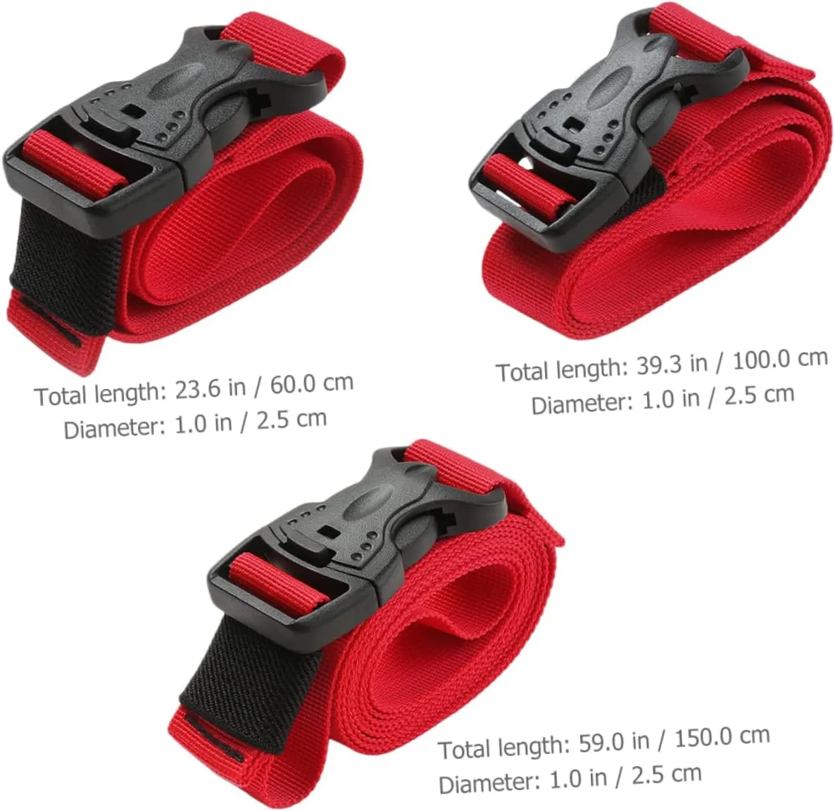 12 Pcs Luggage Buckle Strap Luggage Strap Belt Suitcase Straps Packing Straps cam Buckle Straps Ratchet tie Down Straps Camping Trip tie Belt Protective Bag Travel Lengthen Nylon (Red 60X25X0.5CM)