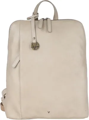 14.5 Inch Genuine Leather Backpack for Women and Men, Beige Leather Backpack with Adjustable Shoulder Strap