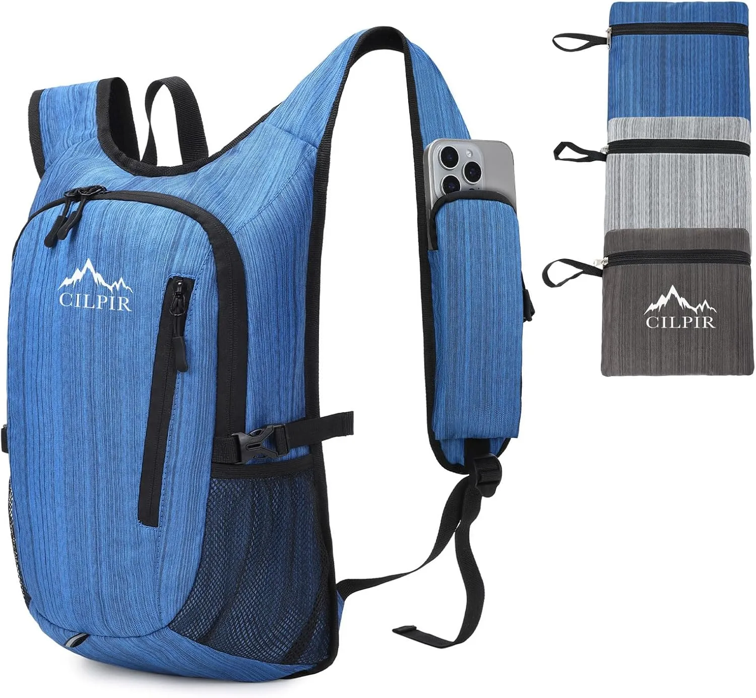 15L Small Hiking Backpack with Front Phone Holder, Lightweight Packable Hiking Daypack Small Travel Outdoor Foldable Shoulder Bag Hiking Daypack for Women Men