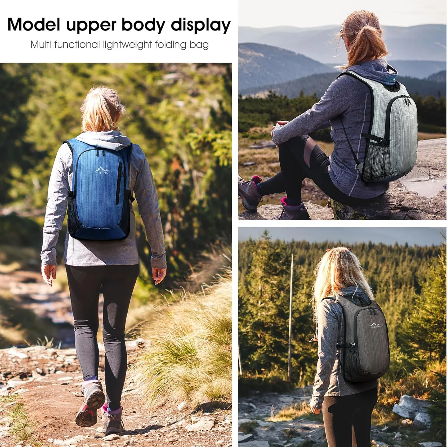 15L Small Hiking Backpack with Front Phone Holder, Lightweight Packable Hiking Daypack Small Travel Outdoor Foldable Shoulder Bag Hiking Daypack for Women Men
