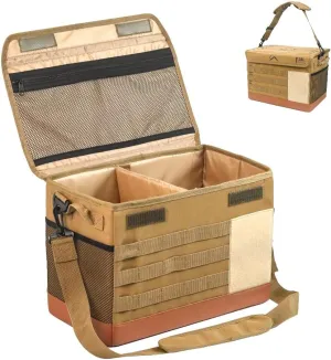 18L Camping Storage Bag, Multifunctional Waterproof Picnic Basket, Tent Stakes Organizer,with Adjustable Shoulder Strap for Hiking Cookware, Travel, Car