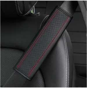 2 PCS Car Seat Belt Cover for Buick Excelle 2013-2024, Safety Strap Protector Comfort Safety Belt Shoulder Cushions Protective Sleeves,Black-Red