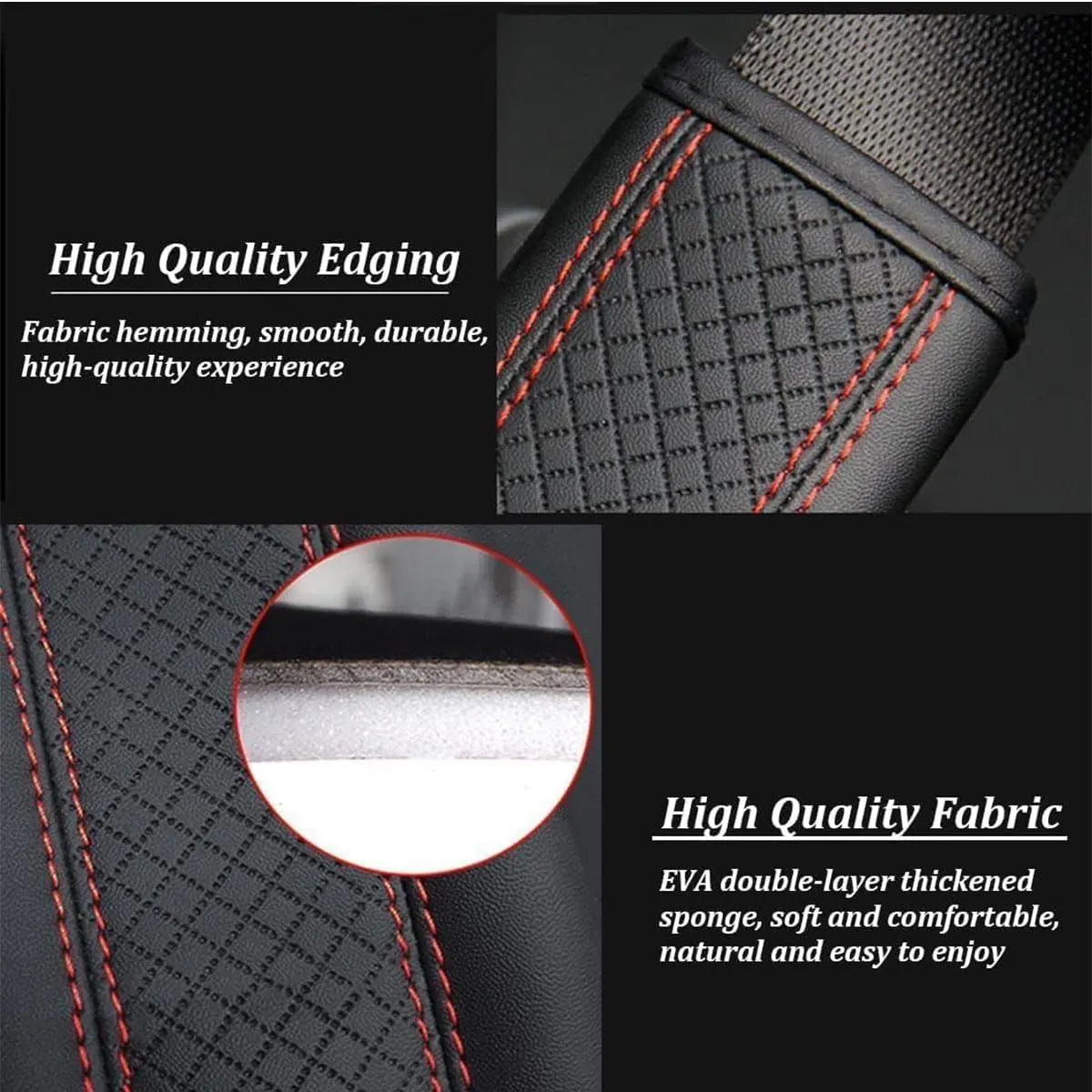 2 PCS Car Seat Belt Cover for Buick Excelle 2013-2024, Safety Strap Protector Comfort Safety Belt Shoulder Cushions Protective Sleeves,Black-Red
