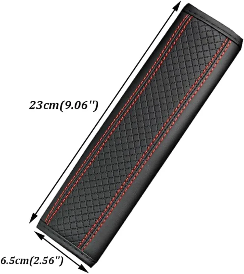 2 PCS Car Seat Belt Cover for Buick Excelle 2013-2024, Safety Strap Protector Comfort Safety Belt Shoulder Cushions Protective Sleeves,Black-Red