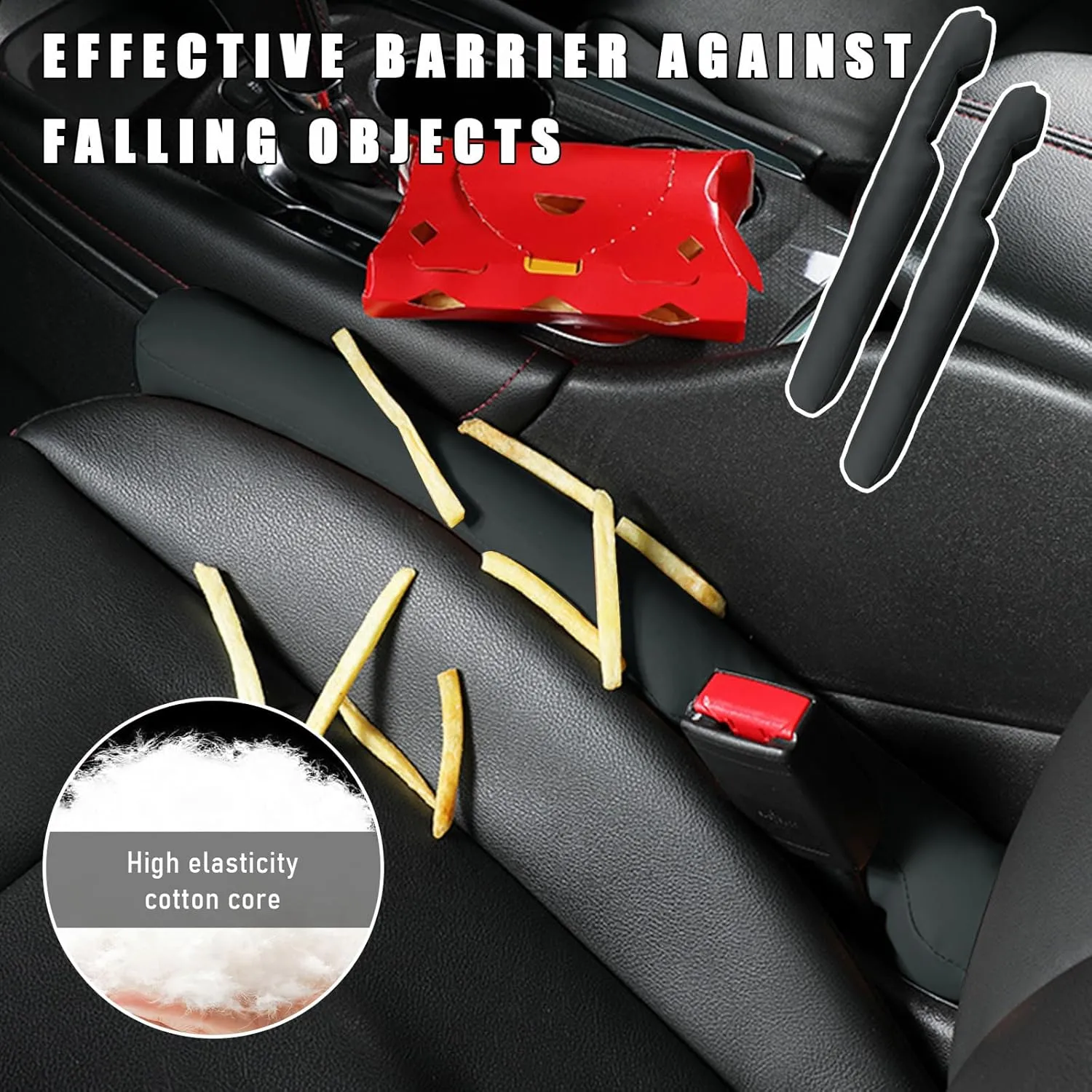 2 PCS Car Seat Gap Filler, Seat Organizer Fill The Gap Between Seat and Console, Automotive Side Seat Gap Blocker Stop Things from Dropping, Universal Car Accessories (Gray)