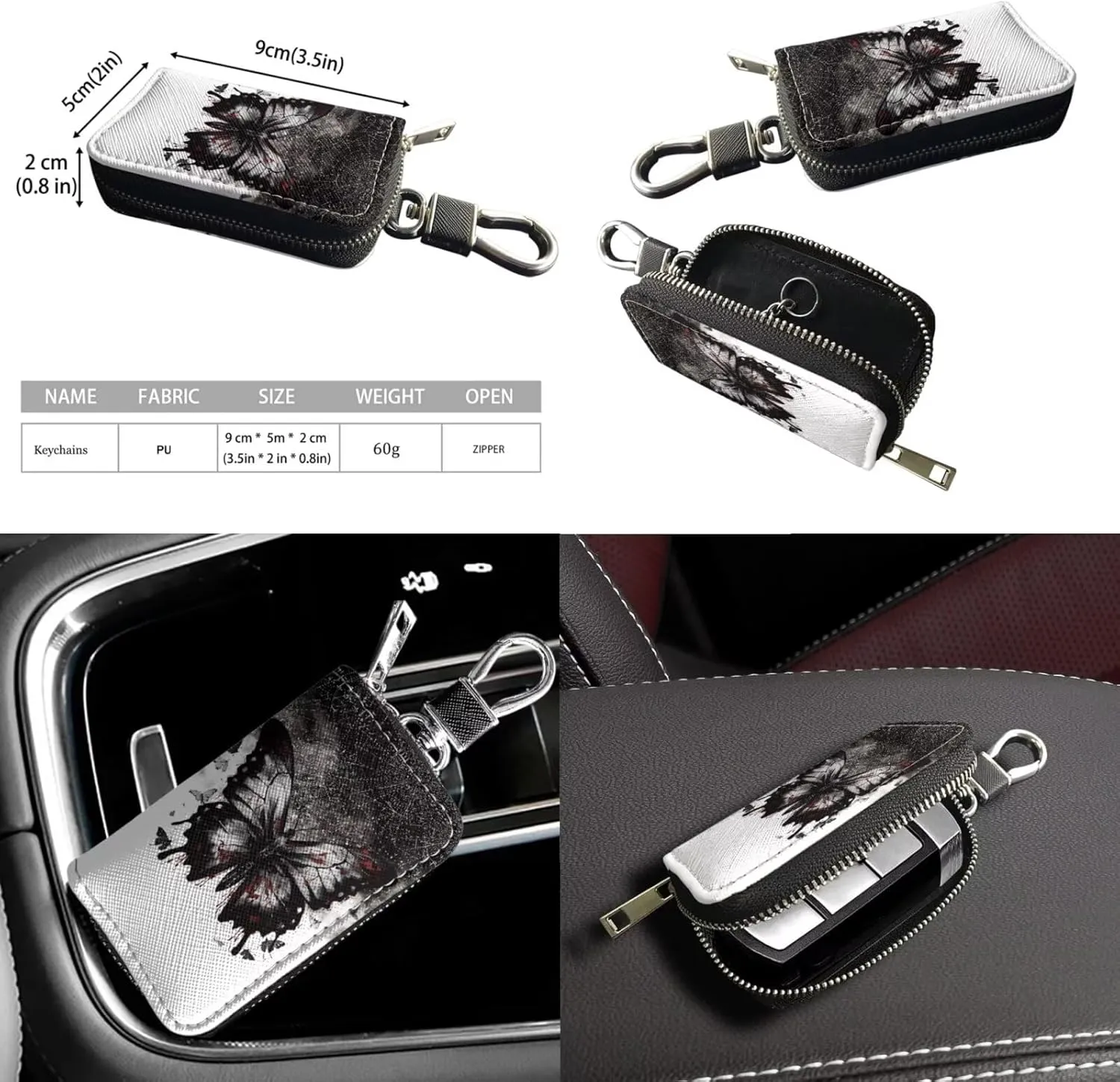 2 Piece Womens Messenger Bag Crossbody Bucket Tote Bag Matching Leather Car Key Holder Case