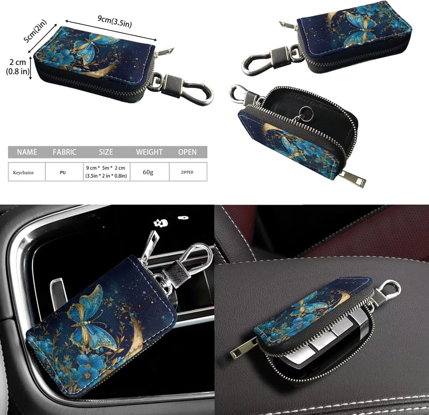 2 Piece Womens Messenger Bag Crossbody Bucket Tote Bag Matching Leather Car Key Holder Case