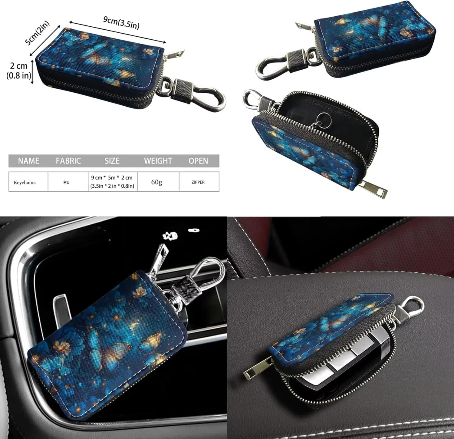 2 Piece Womens Messenger Bag Crossbody Bucket Tote Bag Matching Leather Car Key Holder Case