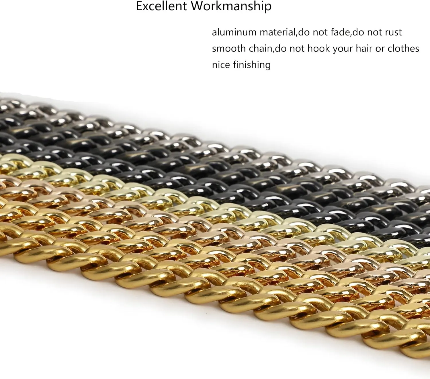 26 Inch Chic Metal Purse Chain Strap Handle Shoulder Strap Replacement Charms for Bag Handbags