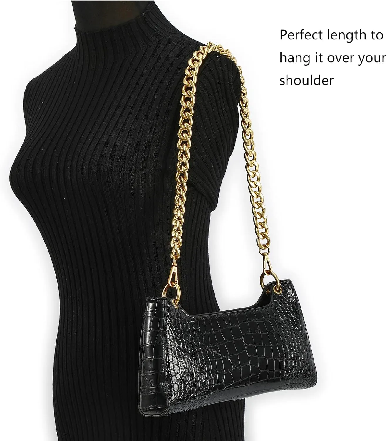 26 Inch Chic Metal Purse Chain Strap Handle Shoulder Strap Replacement Charms for Bag Handbags