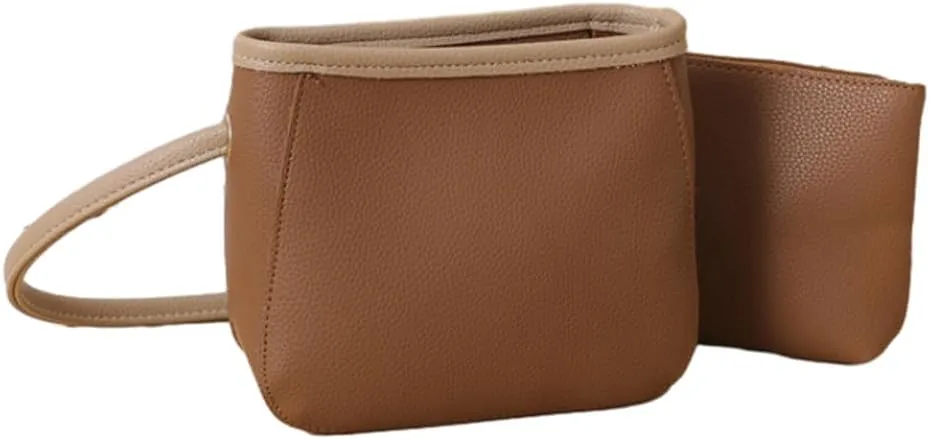 2PCS Bucket Bags Women 2025 Trendy Leather Shoulder Crossbody Bag Satchel Tote Handbags Casual Phone Purse