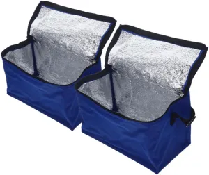 2pcs Insulated Lunch Bag Portable Food Pouch for Outdoor Use Capacity Cooler Bag for Camping and Picnics Lightweight and Reusable Design
