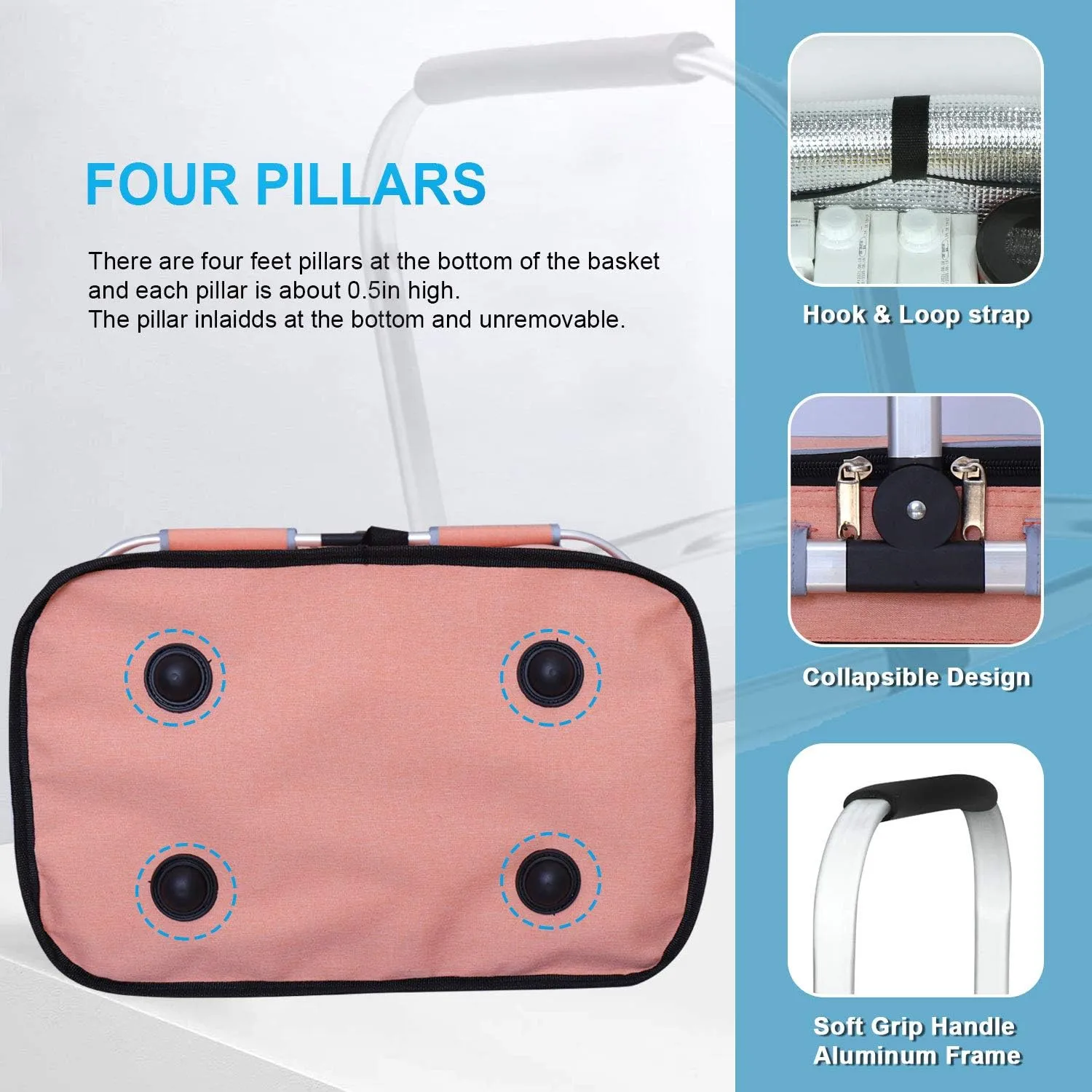 35L Large Picnic Basket 2 Layers of Internal Pockets Leak-Proof and Insulated Folding, Internal Support Does Not House Warming Gifts New Home, Wedding Gifts for Couple