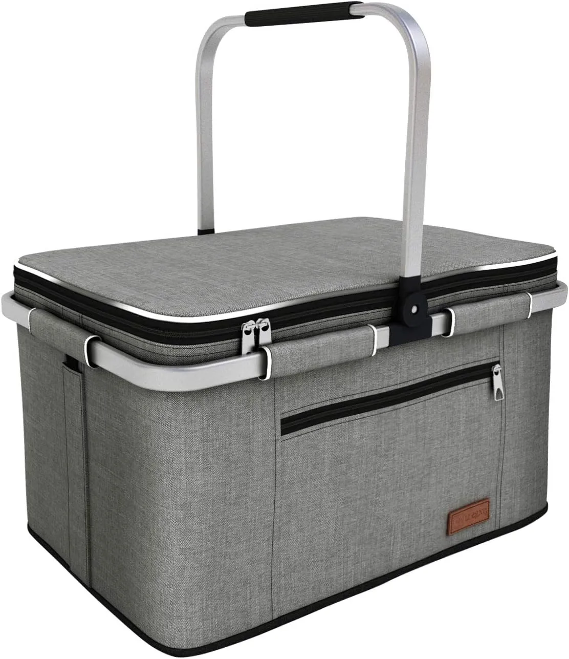 35L Large Picnic Basket 2 Layers of Internal Pockets Leak-Proof and Insulated Folding, Internal Support Does Not House Warming Gifts New Home, Wedding Gifts for Couple