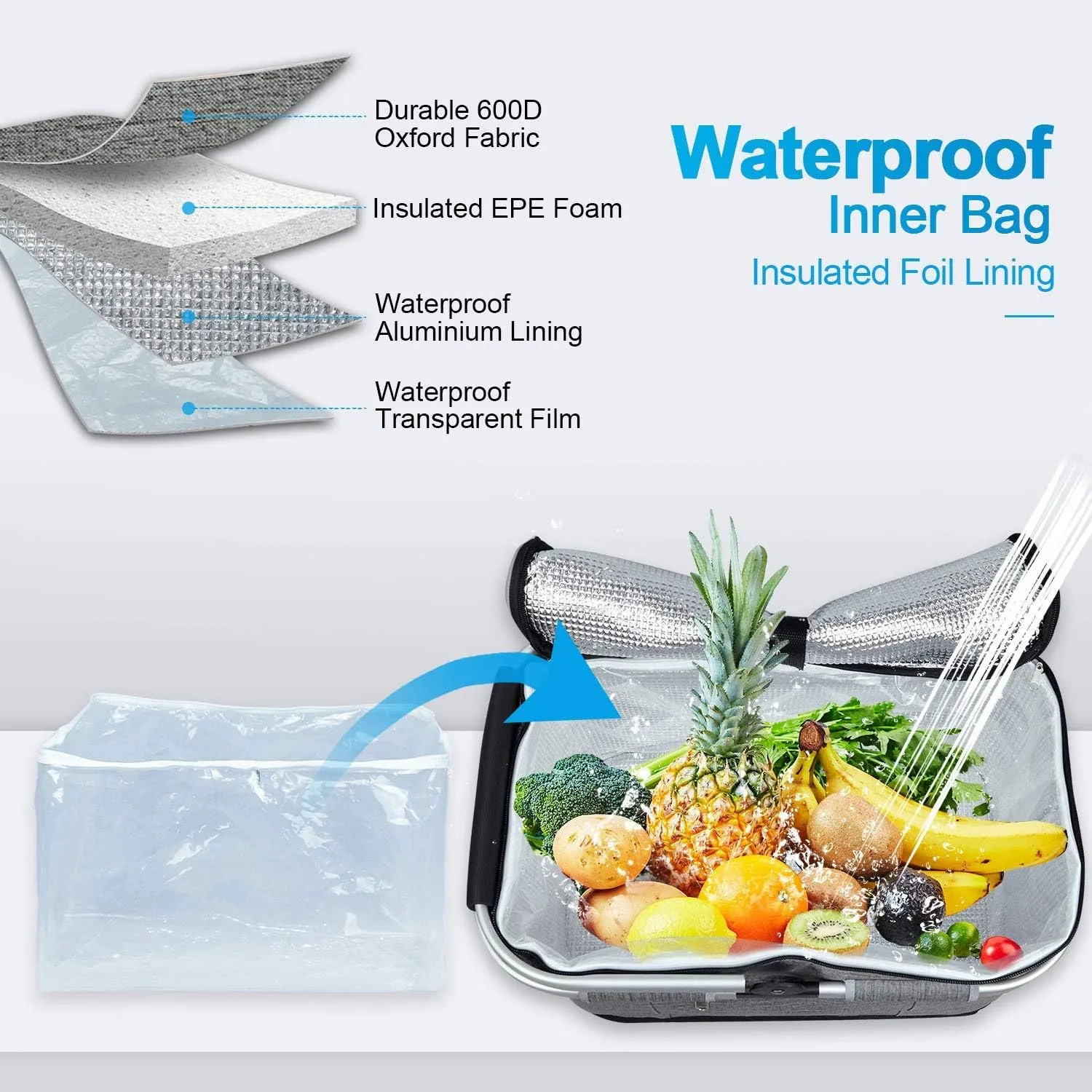 35L Large Picnic Basket 2 Layers of Internal Pockets Leak-Proof and Insulated Folding, Internal Support Does Not House Warming Gifts New Home, Wedding Gifts for Couple