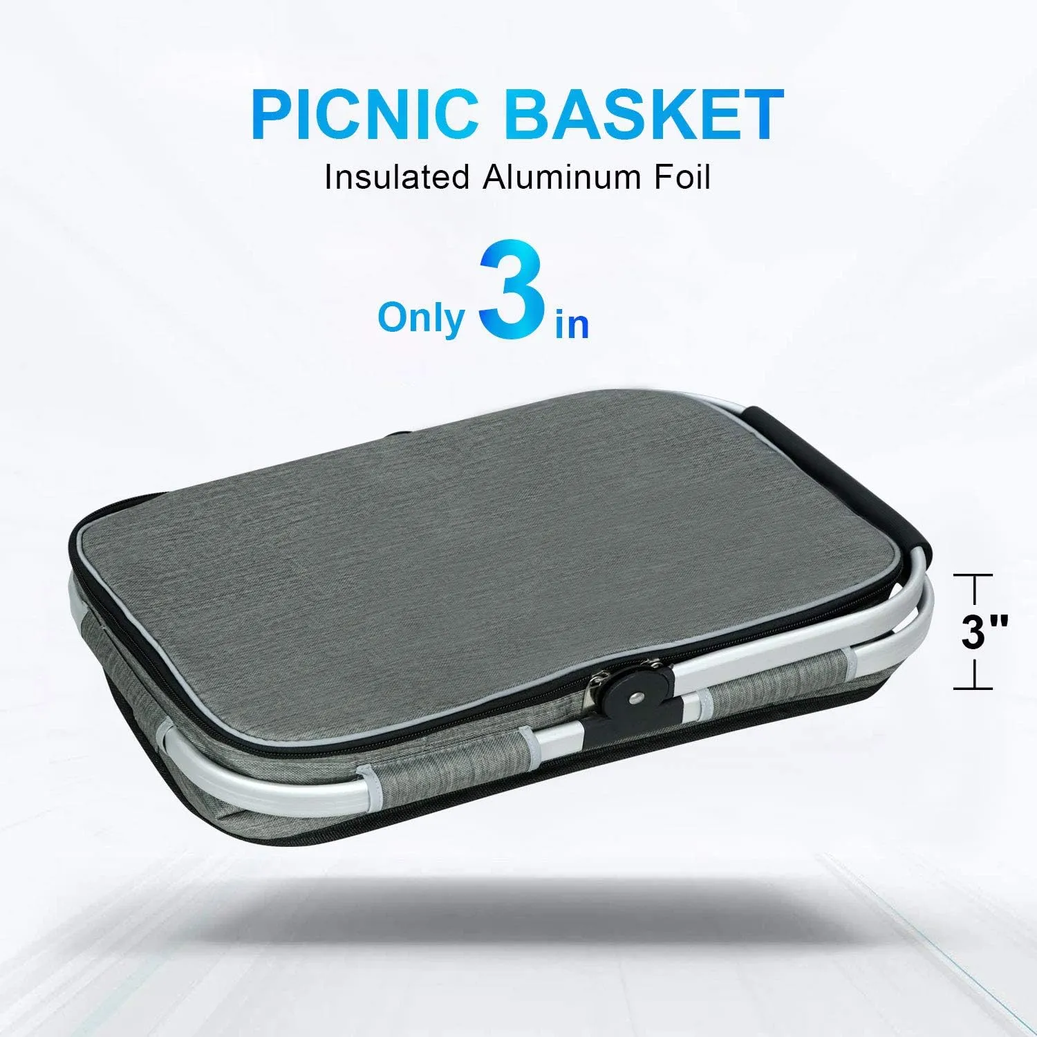 35L Large Picnic Basket 2 Layers of Internal Pockets Leak-Proof and Insulated Folding, Internal Support Does Not House Warming Gifts New Home, Wedding Gifts for Couple