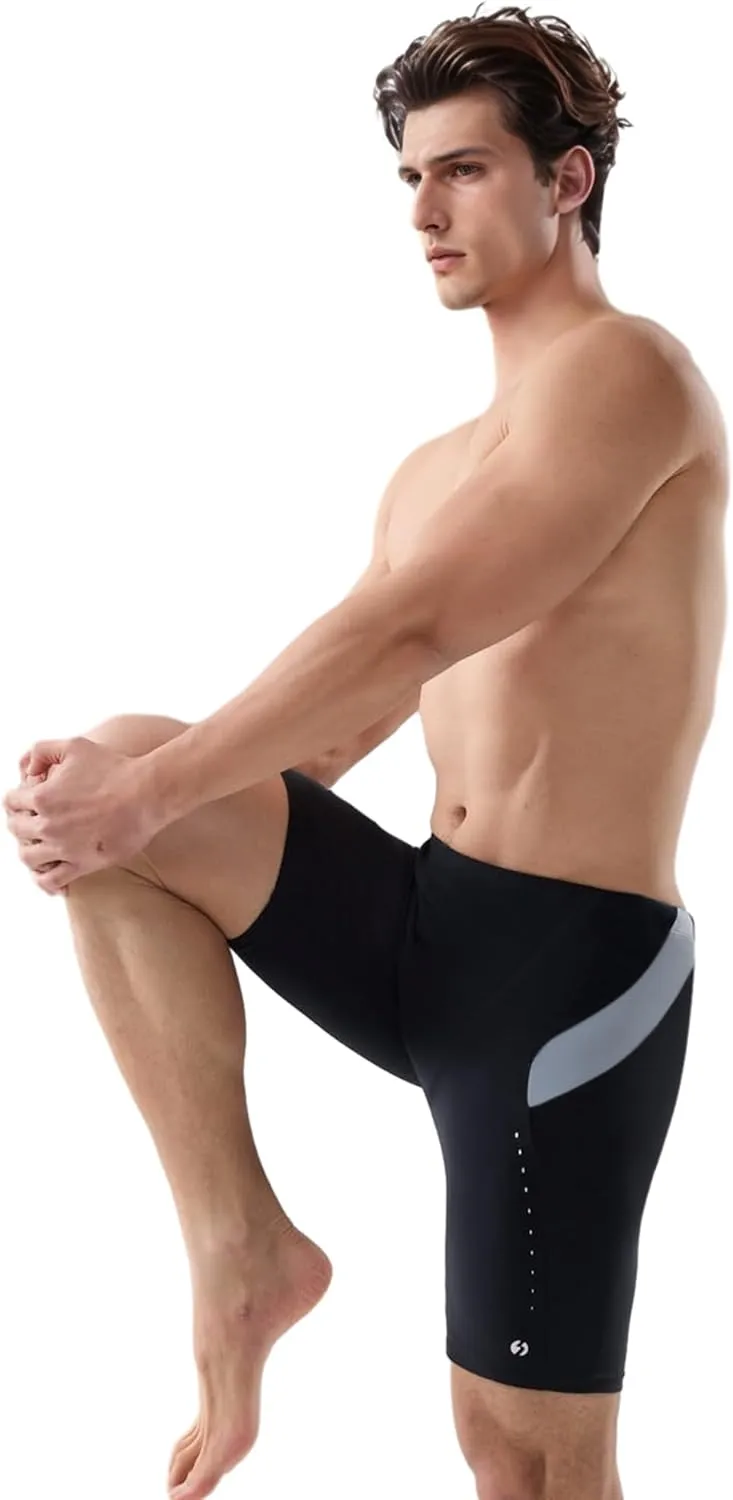 361° Swim Jammers for Men, Pro Racing Training Swimsuit, Chlorine Resistant Endurance Mens Swim Suit Swimwear Tech Pant