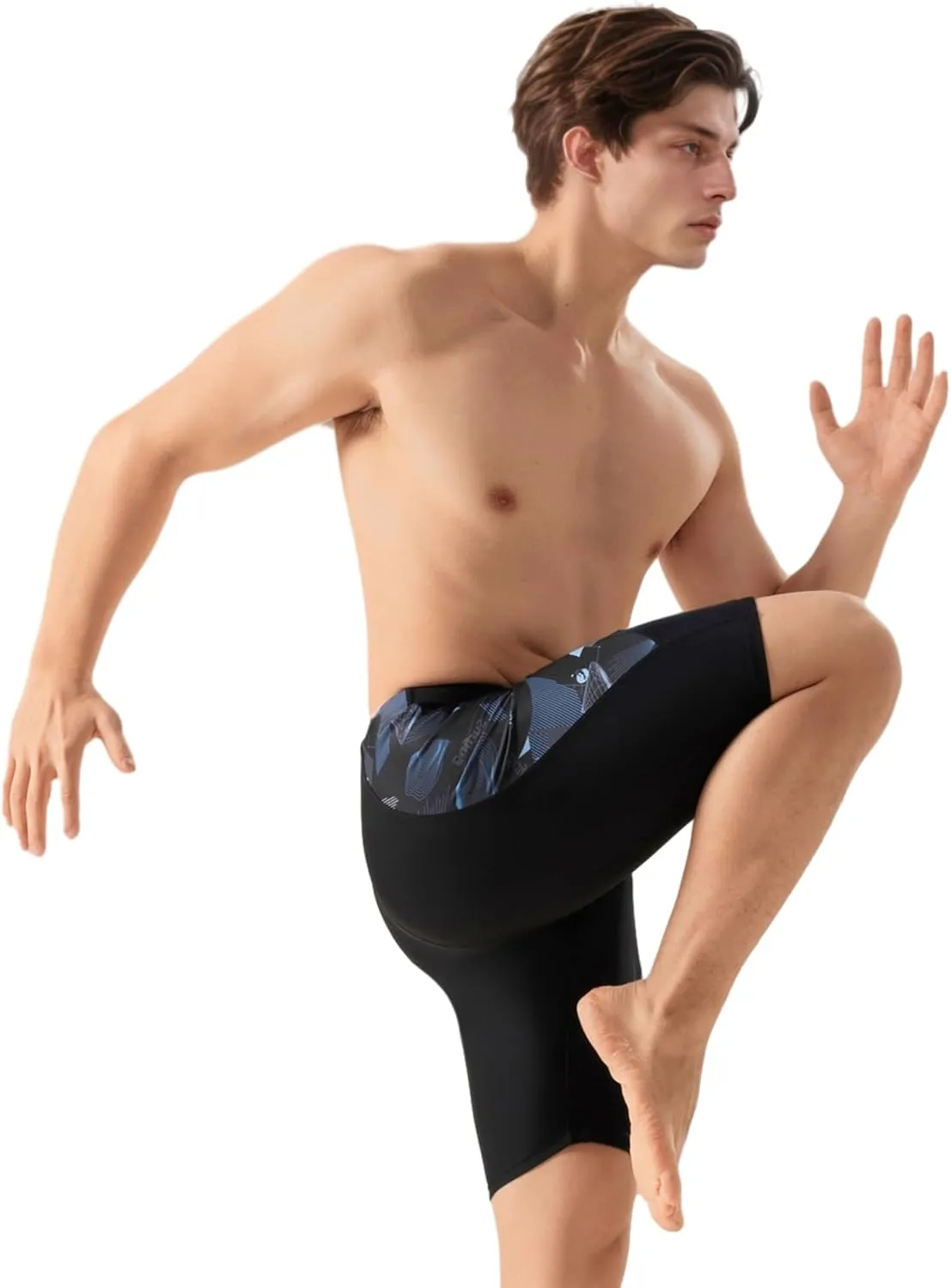 361° Swim Jammers for Men, Pro Racing Training Swimsuit, Chlorine Resistant Endurance Mens Swim Suit Swimwear Tech Pant