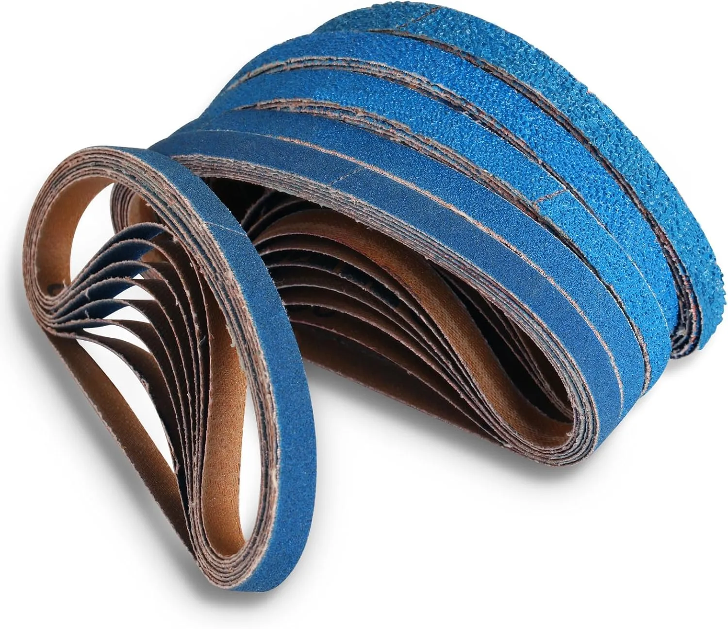 3/8 x 13 Inch Zirconia Sanding Belts, 42 Pcs 7 Each of 40/60/80/120/180/240 Assorted Grits, Sanding Belts for Belt Sander (10 x 330mm)