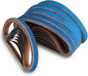 3/8 x 13 Inch Zirconia Sanding Belts, 42 Pcs 7 Each of 40/60/80/120/180/240 Assorted Grits, Sanding Belts for Belt Sander (10 x 330mm)