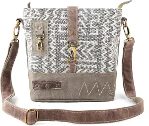 3B - SHOUZO Messenger and Shoulder Bag | Upcycled Vintage Canvas & Leather | Comes with 2 Different Straps
