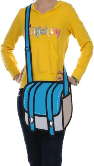 3D Style 2D Drawing Cartoon Bag Comic 3D Messenger Bag