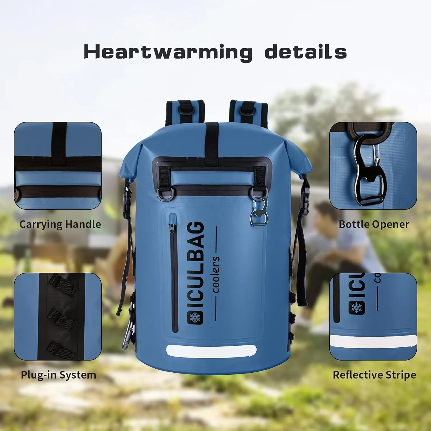 48cans Large Cooler Backpack Insulated Waterproof for Men Women Insulated Backpack Cooler Leak Proof Waterproof for 24 Hours Cooling for Camping Picnic Hiking Beach Travel Kayaking