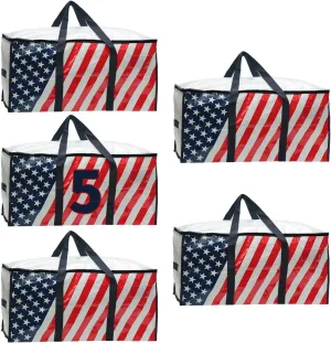 5 Pack Extra Large Heavy Duty Moving Bags - Waterproof Storage Bags With Zipper And Handles,Backpack Straps Strong Tote Bags For Clothes,Alternative To Moving Box, Handbags