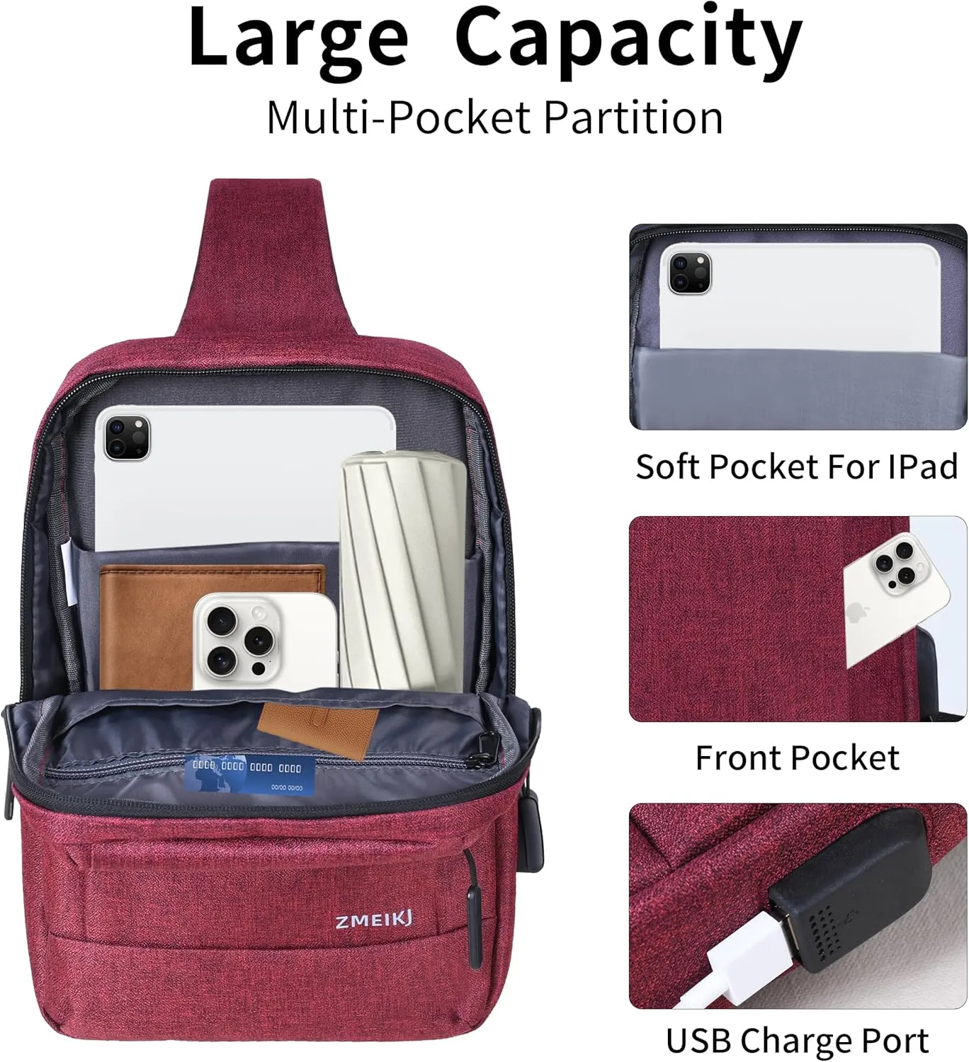 9-11 Inch iPad Bag Tablet Sleeve Satchel Messenger Sling Shoulder Strap Carrying Case for Fire Laptop Kindle or Others