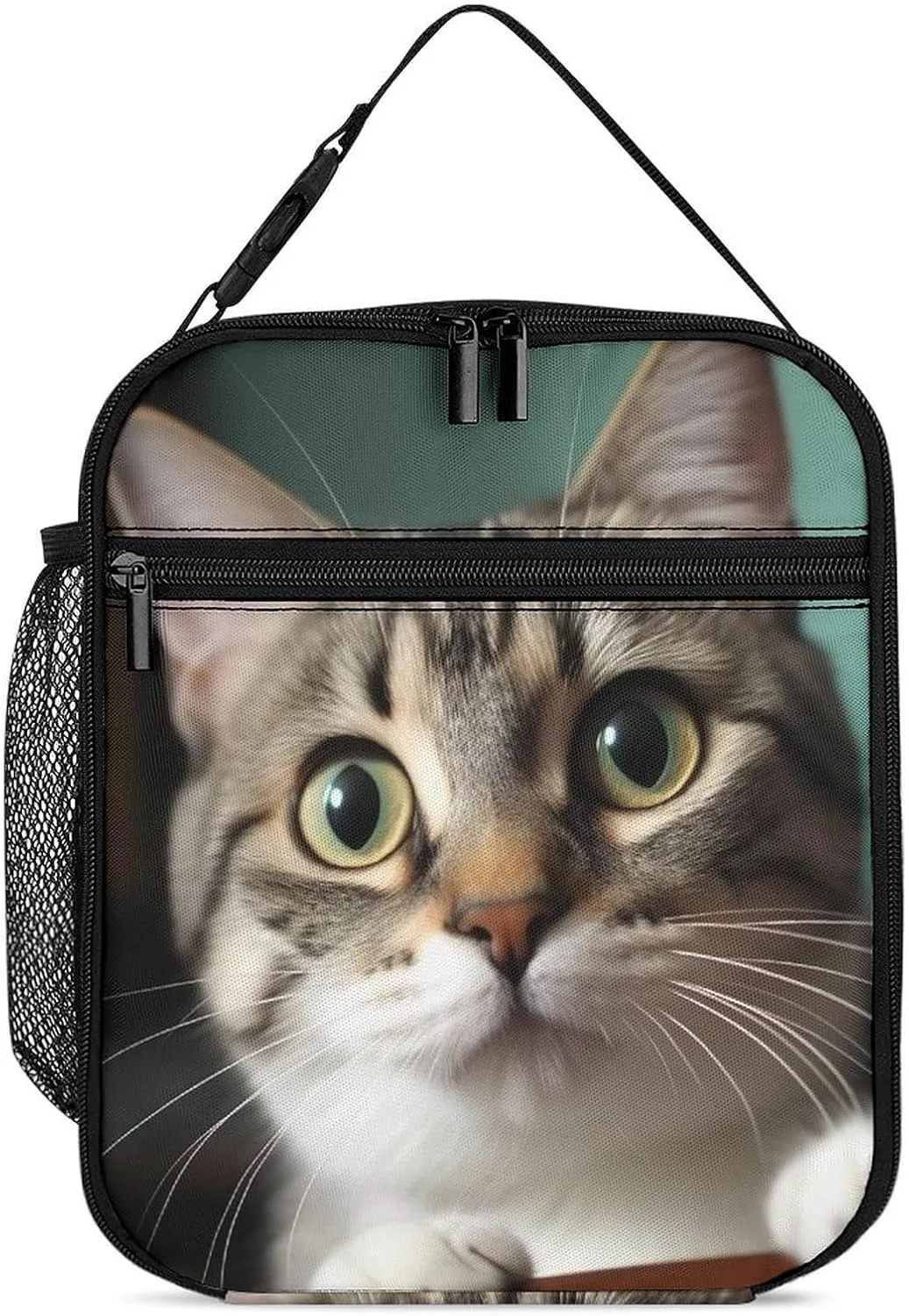 A Curious Cat Lunch Bag for Women Lunch Tote Bags Insulated Lunch Box for Men Lunchbox Reusable Lunch Cooler Bag Leakproof Lunch Container for Work Picnic Travel