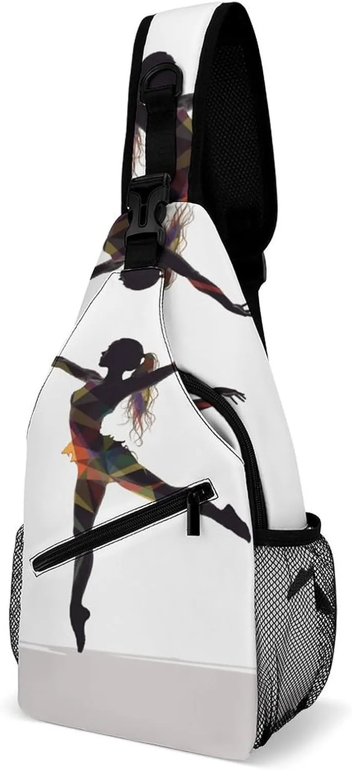 A Dancer Crossbody Small Sling Backpack Sling Bag for Women Men Travel Hiking Chest Bag Daypack