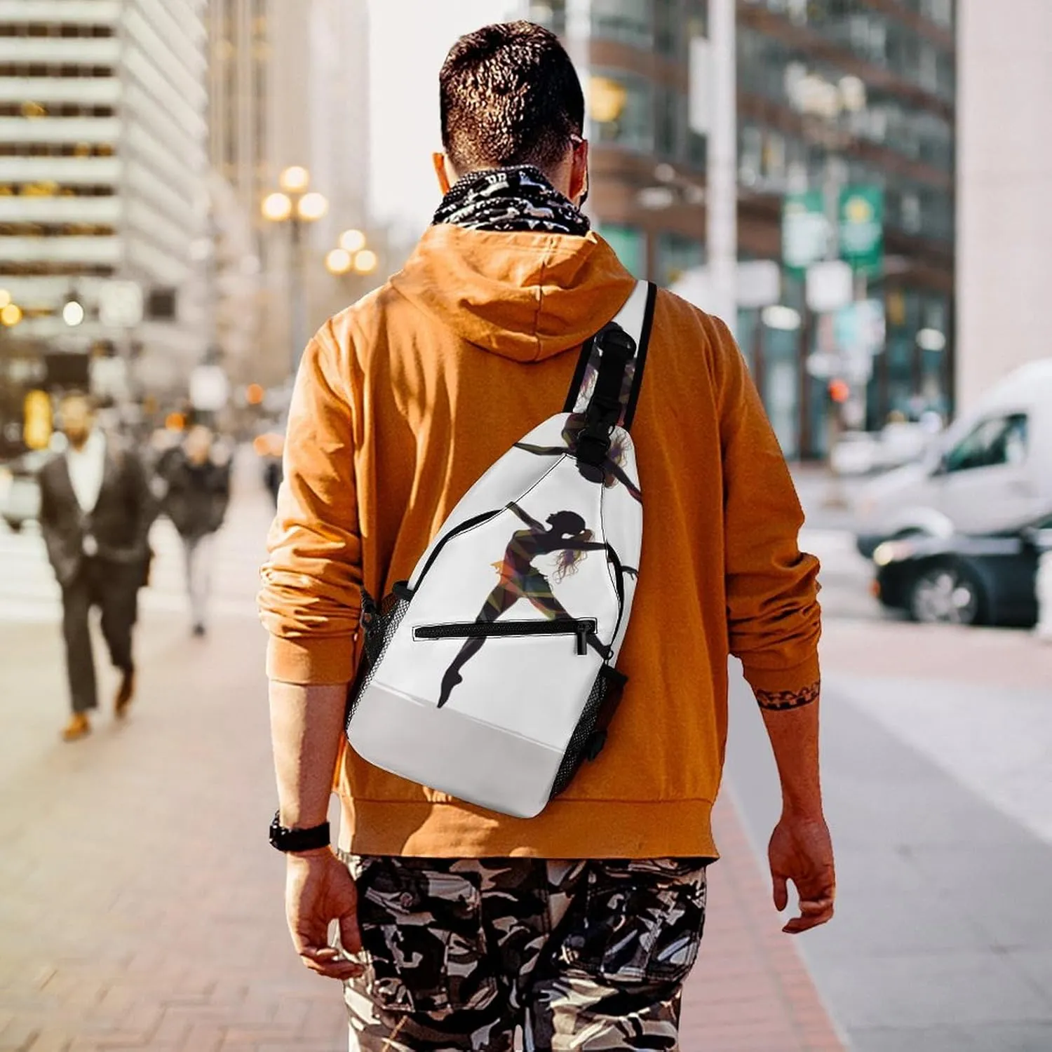 A Dancer Crossbody Small Sling Backpack Sling Bag for Women Men Travel Hiking Chest Bag Daypack