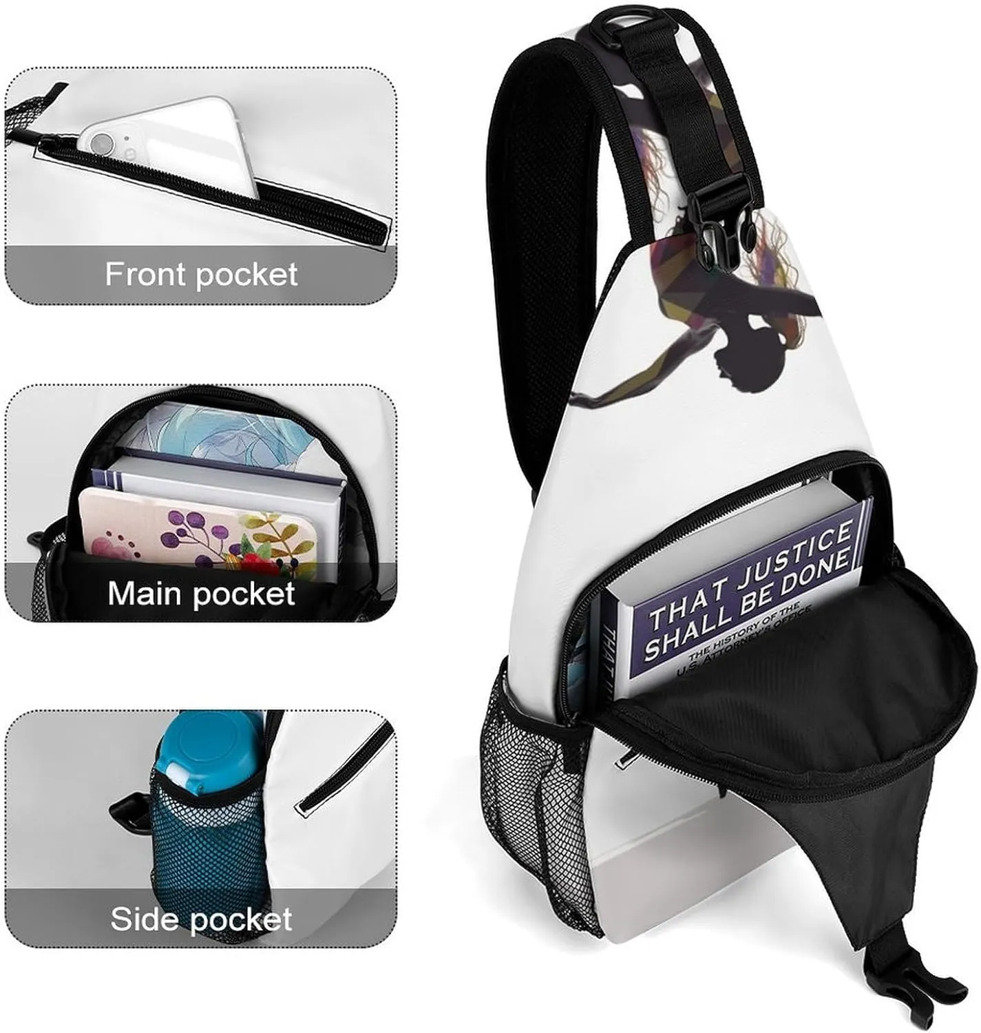 A Dancer Crossbody Small Sling Backpack Sling Bag for Women Men Travel Hiking Chest Bag Daypack