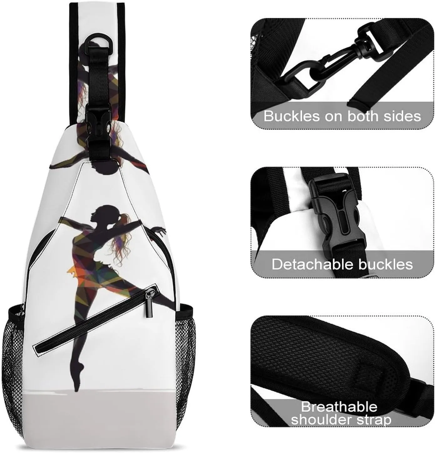 A Dancer Crossbody Small Sling Backpack Sling Bag for Women Men Travel Hiking Chest Bag Daypack