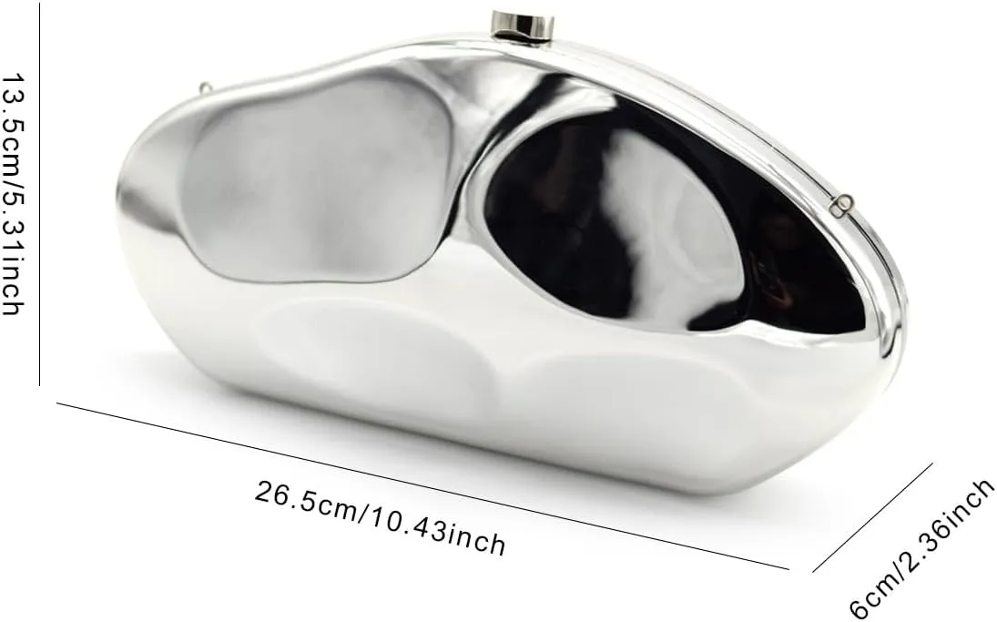 Acrylic Evening Clutch Purse for Women Formal, Metallic Purse Evening Handbags Metal Chain Shoulder Bag