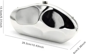 Acrylic Evening Clutch Purse for Women Formal, Metallic Purse Evening Handbags Metal Chain Shoulder Bag