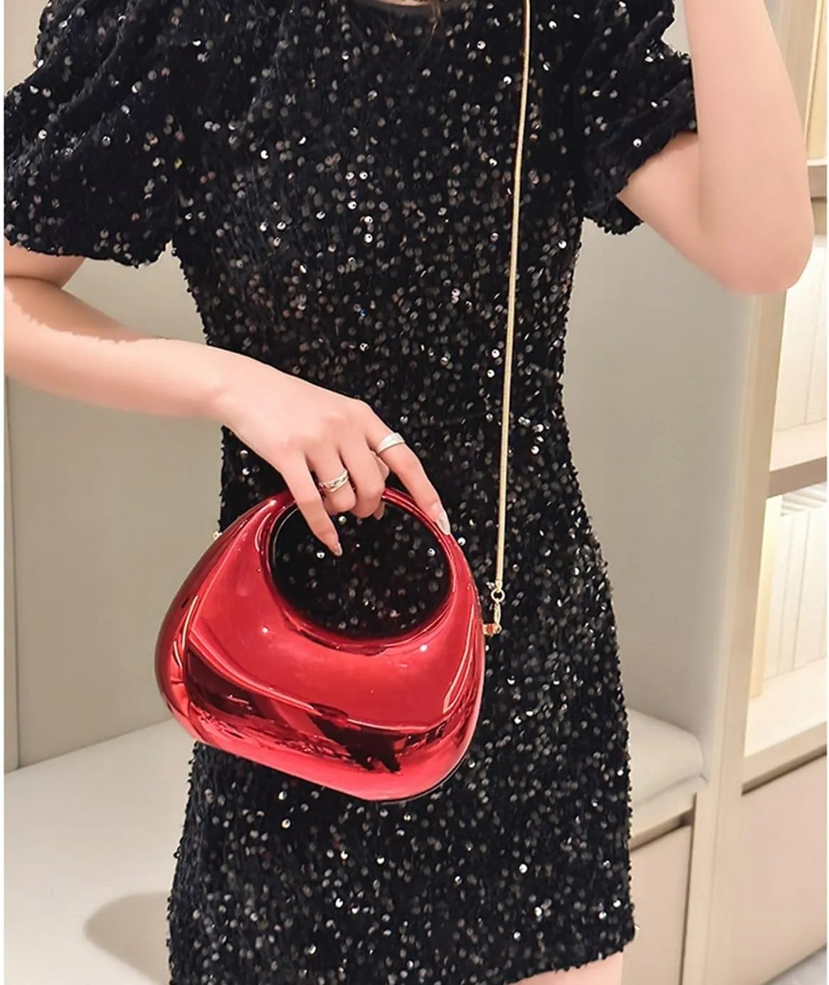 Acrylic Handbags for Women Cute Acrylic Clutch Small Unique Purse Trendy Metal Evening Bag for Party Cocktail