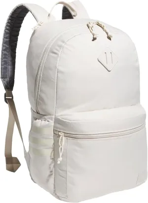 adidas Classic 3-Stripe Durable Backpack Student Athletic Sport Laptop Book Bag, Alumina Beige/Grey Four/5.0, One Size