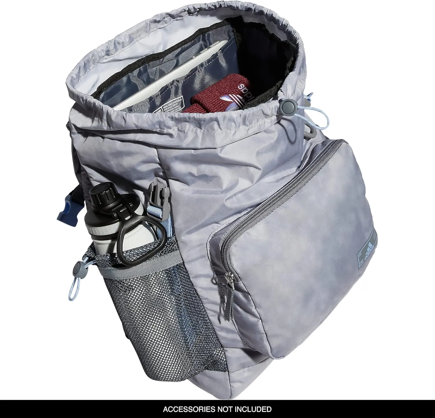 adidas Saturday Sport Fashion Compact Small Size Backpack, Stone Wash Grey/Blue Dawn, OSFA