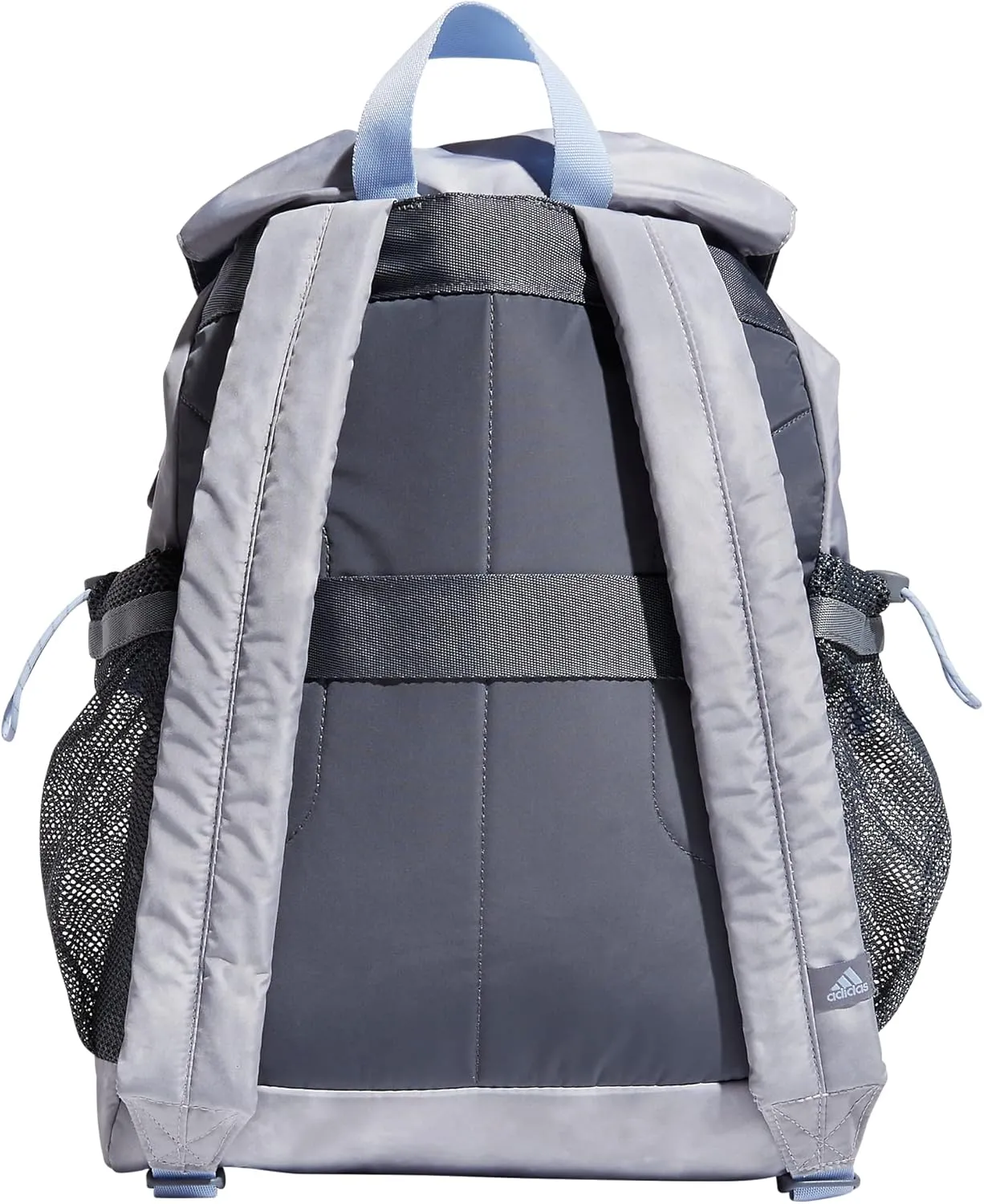 adidas Saturday Sport Fashion Compact Small Size Backpack, Stone Wash Grey/Blue Dawn, OSFA