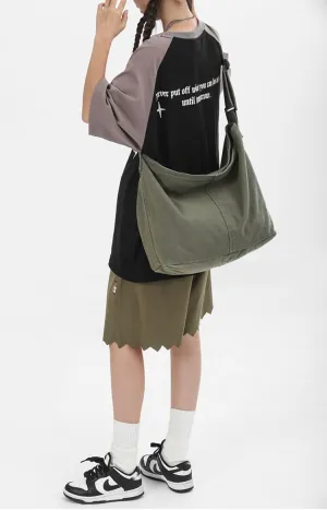 Aesthetic Canvas Messenger Bag with Cute Gorilla Ornament Fit 15.6 Inch Laptop, Vintage Crossbody Bag for Women and Men