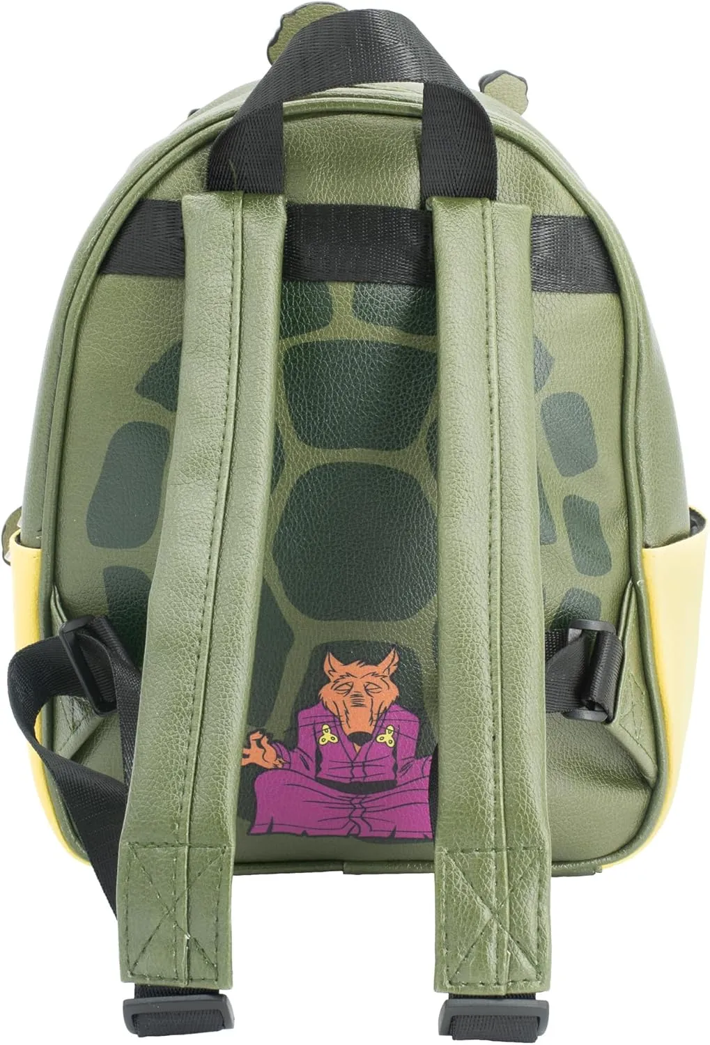 AI ACCESSORY INNOVATIONS Teenage Mutant Ninja Turtles Mini PU Backpack Purse, TMNT Shoulder Bag with Epoxy Filled Metal Pizza Charm, 10.5 Inch, Adjustable Shoulder Straps, Faux Leather