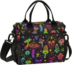 ALAZA Poisonous Mushrooms and Human Skulls Lunch Bags for Women Men, Reusable Insulated Lunch Box for Work Picnic, RT0R8330