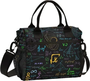 ALAZA Science Chemistry Laboratory 3 Lunch Bag Insulated Lunch Box for Women Reusable Cooler Tote Bag with Shoulder Strap fo Work Picnic